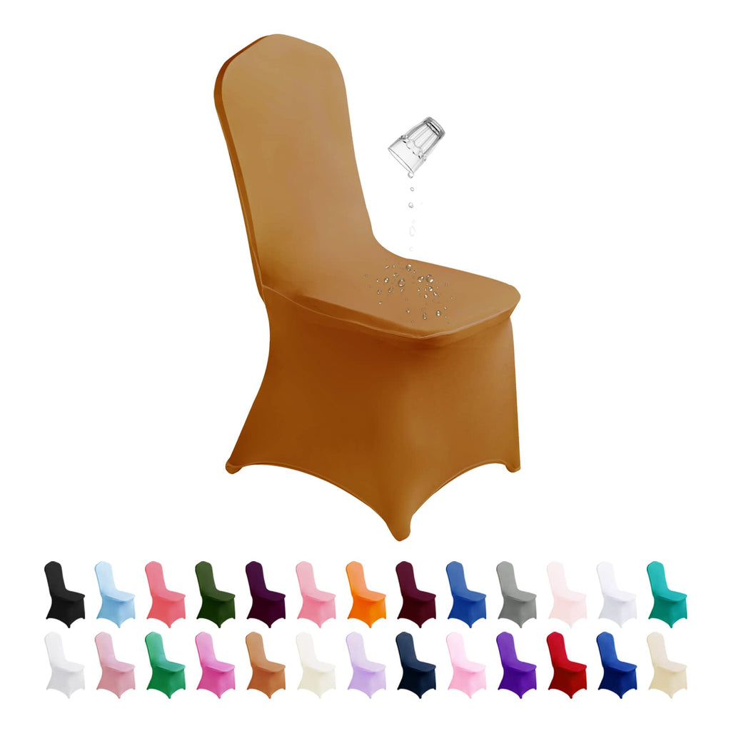SuperO Waterproof Spandex Chair Cover 25PCS, Stretch Dining Chair Covers, Polyester Outdoor Chair Covers, Protector Stretch Chair Cover for Party Universal, Banquet, Wedding Event, Hotel(White)