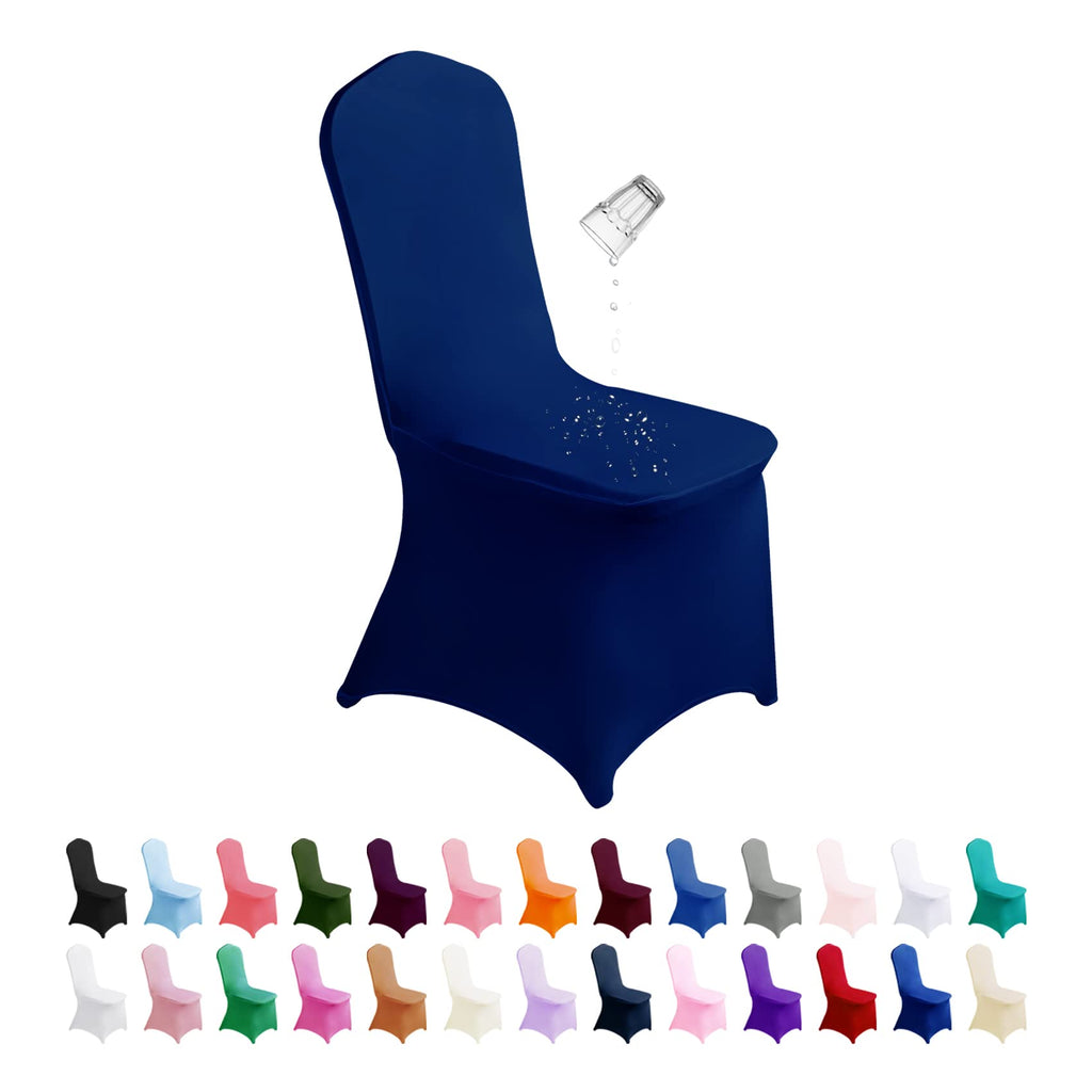 SuperO Waterproof Spandex Chair Cover 25PCS, Stretch Dining Chair Covers, Polyester Outdoor Chair Covers, Protector Stretch Chair Cover for Party Universal, Banquet, Wedding Event, Hotel(White)