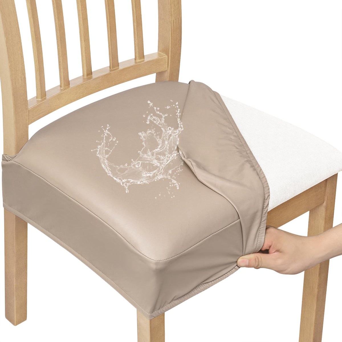 Smiry Waterproof Pu Leather Seat Covers for Dining Room Chairs Set of 4