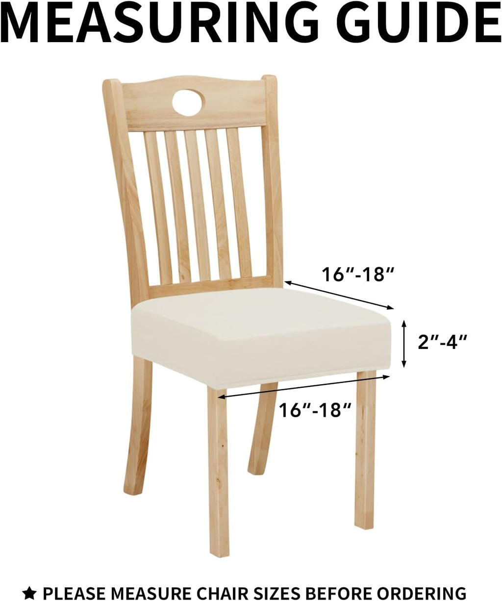 Easy-Going Waterproof Seat Covers for Dining Chairs Set of 4, Ivory