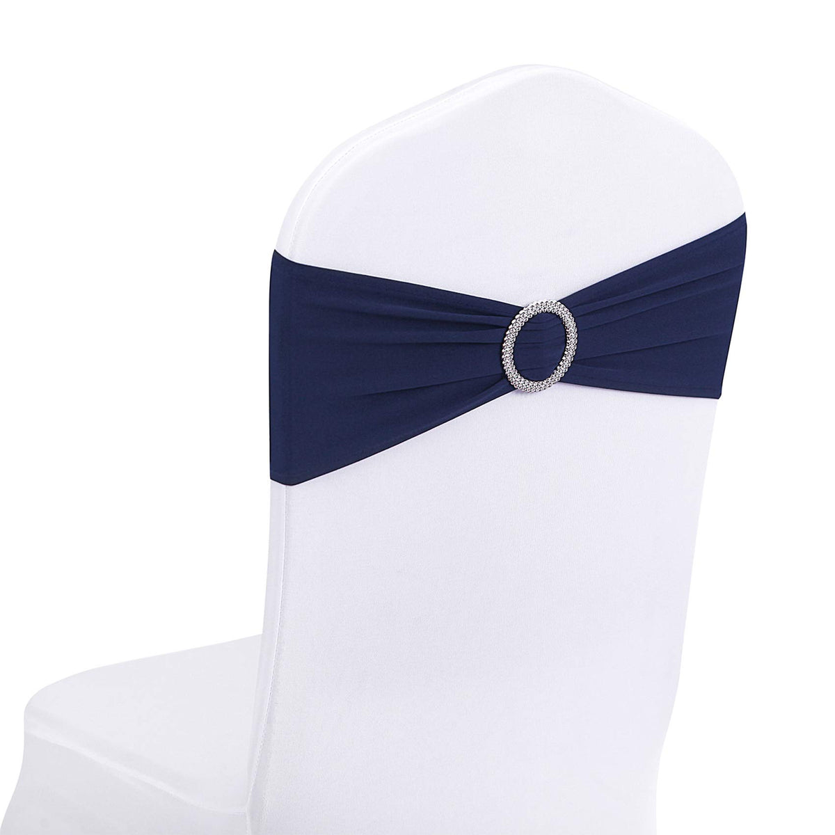 Peomeise 50pcs Fuchsia Spandex Chair Sashes with Buckle Slider for Wedding, Party Decoration