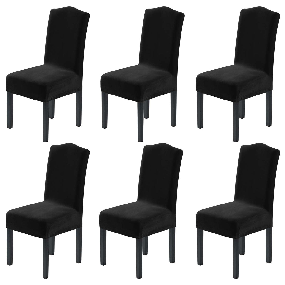 H.VERSAILTEX Dining Chair Covers Velvet Stretch Chair Covers for Dining Room Set of 6 Parson Chair Slipcovers Chair Protectors Covers, Soft Thick Solid Velvet Fabric Washable, Ivory