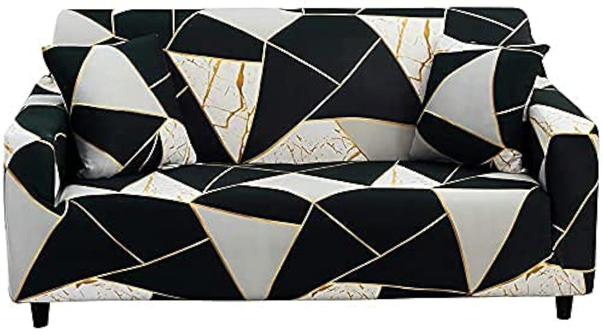 HOOBUY Printed Sofa Cover Stretch Couch Covers Patterned Loveseat Slipcovers for 2 Seater Cushion Couch Love Seat Set (BXMY, 2 Seater/Loveseat)