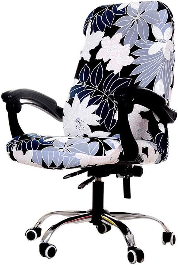 WOMACO Printed Office Chair Covers, Stretch Computer Universal Boss Modern Simplism Style High Back Chair Slipcover - Peony, Large