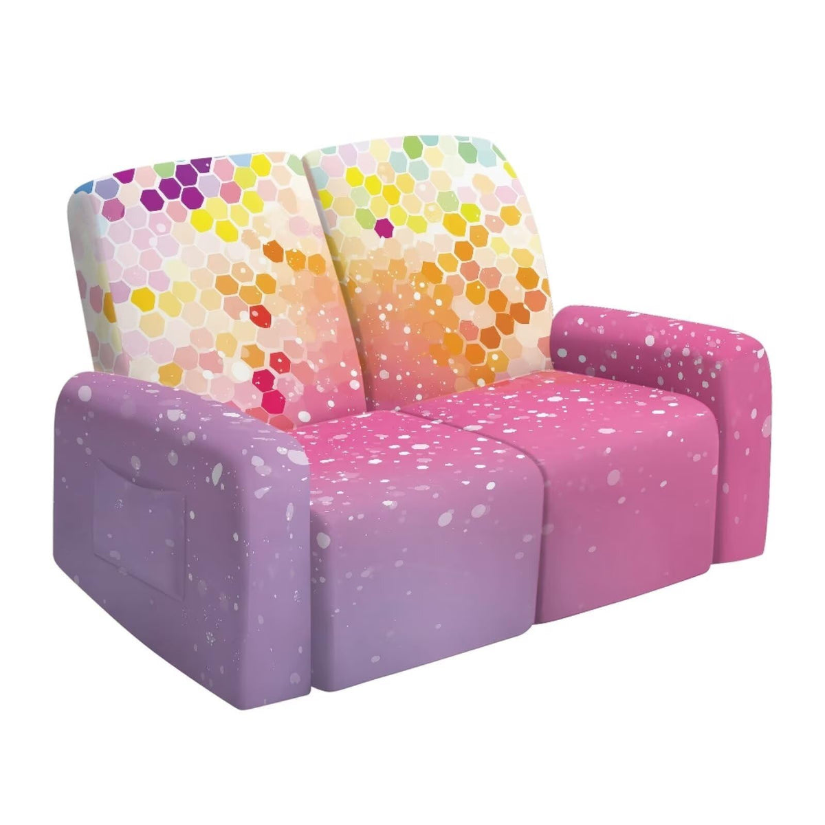 6 Pieces Stretch Recliner Loveseat Covers, Mid-Century Modern Geometric Washable Slipcovers Soft Furniture Protectors with Elastic Bottom for Kids and Pets 2 Seater