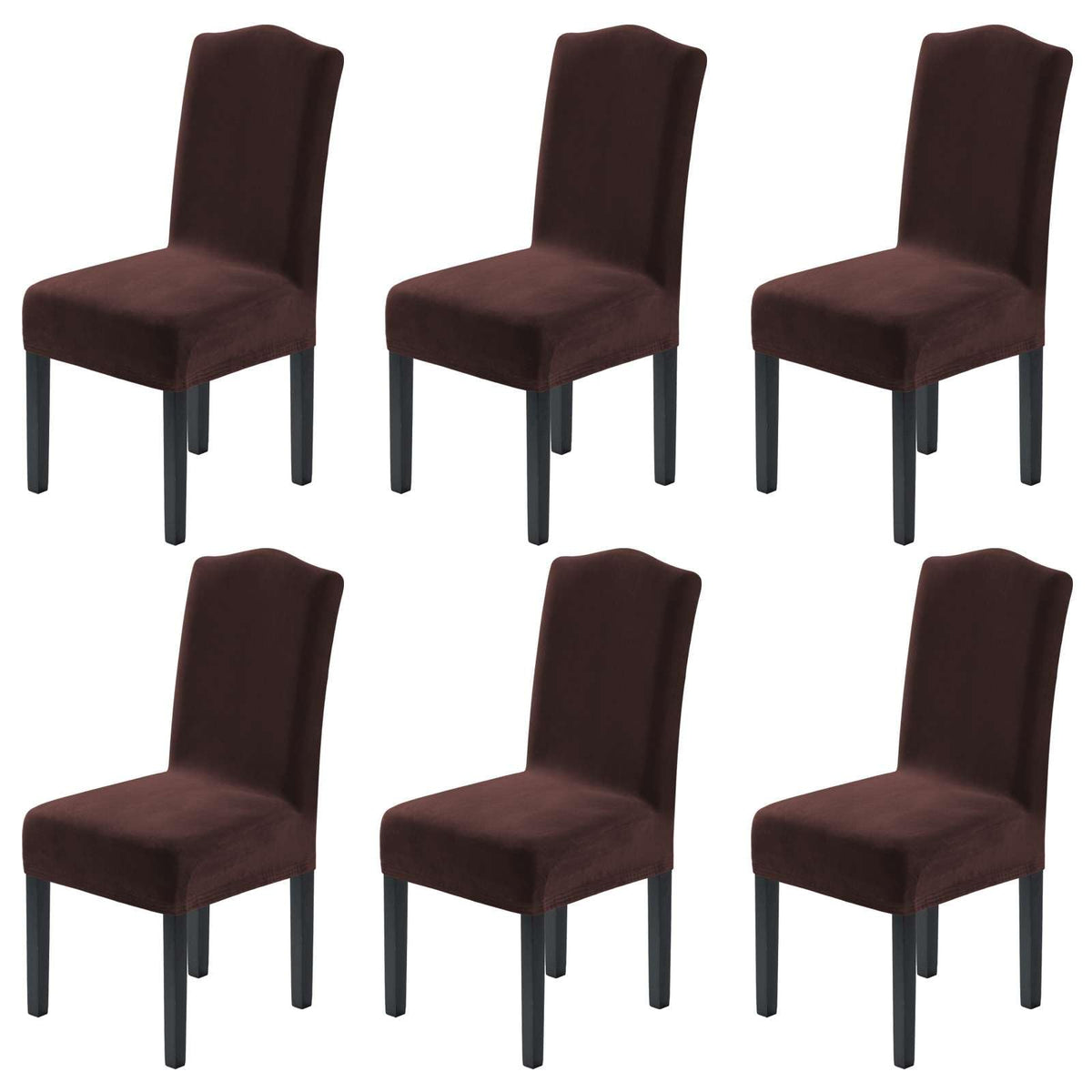 H.VERSAILTEX Dining Chair Covers Velvet Stretch Chair Covers for Dining Room Set of 6 Parson Chair Slipcovers Chair Protectors Covers, Soft Thick Solid Velvet Fabric Washable, Ivory