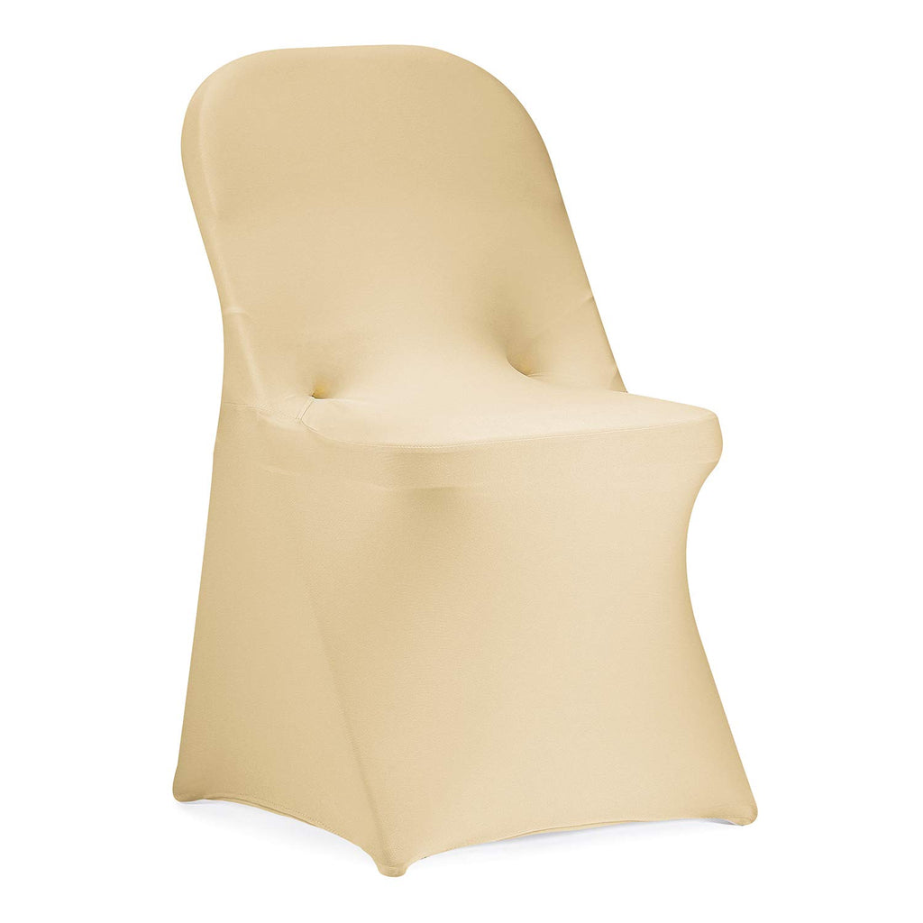 Peomeise Stretch Spandex Folding Chair Cover for Wedding Party Dining Banquet Event (White,12pcs)