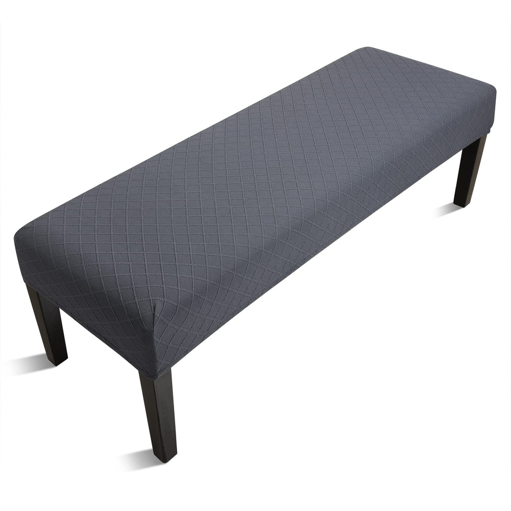 Fuloon Stretch Jacquard Dining Bench Cover - Anti-Dust Removable Bench Slipcover Washable Seat Cushion Protector for Bedroom, Kitchen, Hotel, Banquet (Beige)