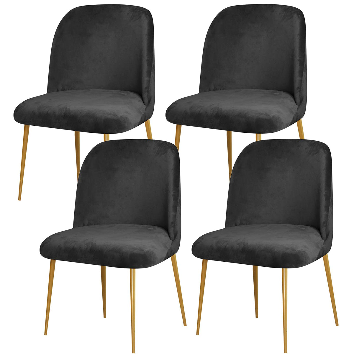 Gollense Curved Back Chair Covers for Dining Room, Mid Century Modern Chair Slipcovers, Semi Circle Back Chair Seat Protector for Kitchen Living Room (4, Beige)