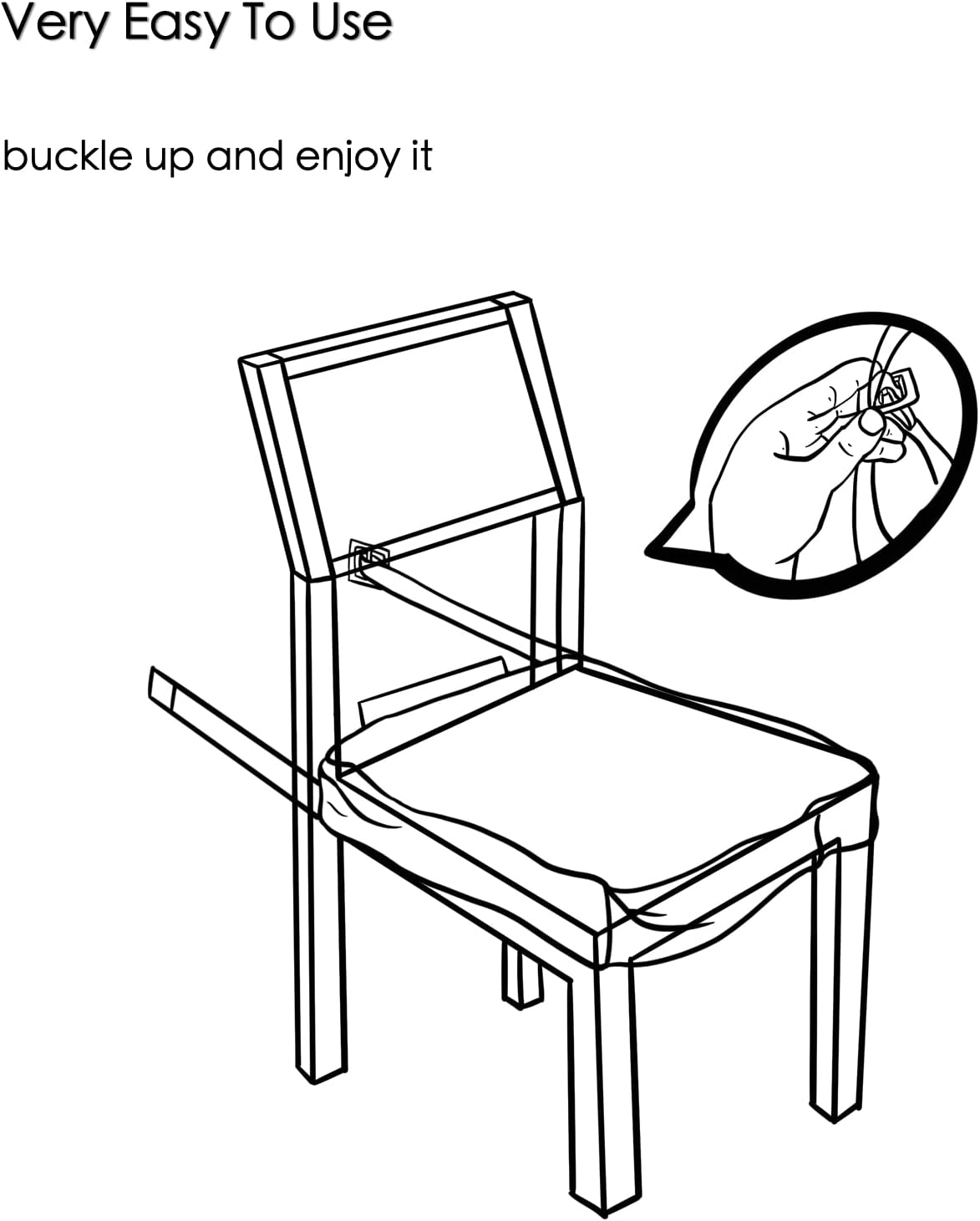 4 Pack Plastic Dining Chair seat Covers/slipcovers with Adjustable Belt Strap (20‘’ W x 17‘’D x 4‘’H)