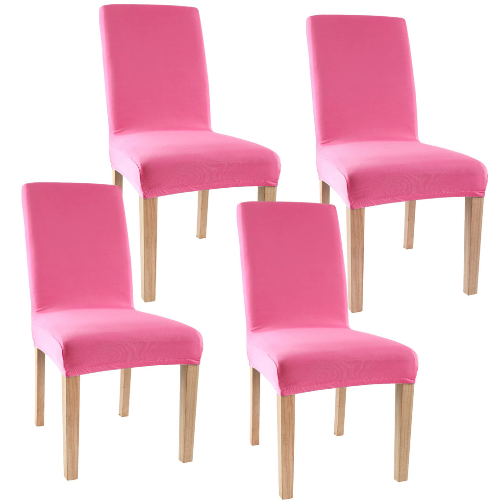 Obstal Black Stretch Spandex Dining Room Chair Covers ?Set of 4 Universal Removable Washable Chair Seat Slipcovers Protector for Kitchen, Ceremony, Wedding, Banquet, Hotel and Party