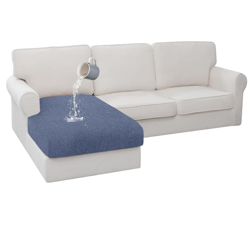 Waterproof RV Dinette Cushion Covers - Stretch Fabric Camper Seat Slipcover Replacement, Washable RV Couch Cover Designed for Camper Car Bench (Loveseat 2 Bench Cover, Blue Grey)