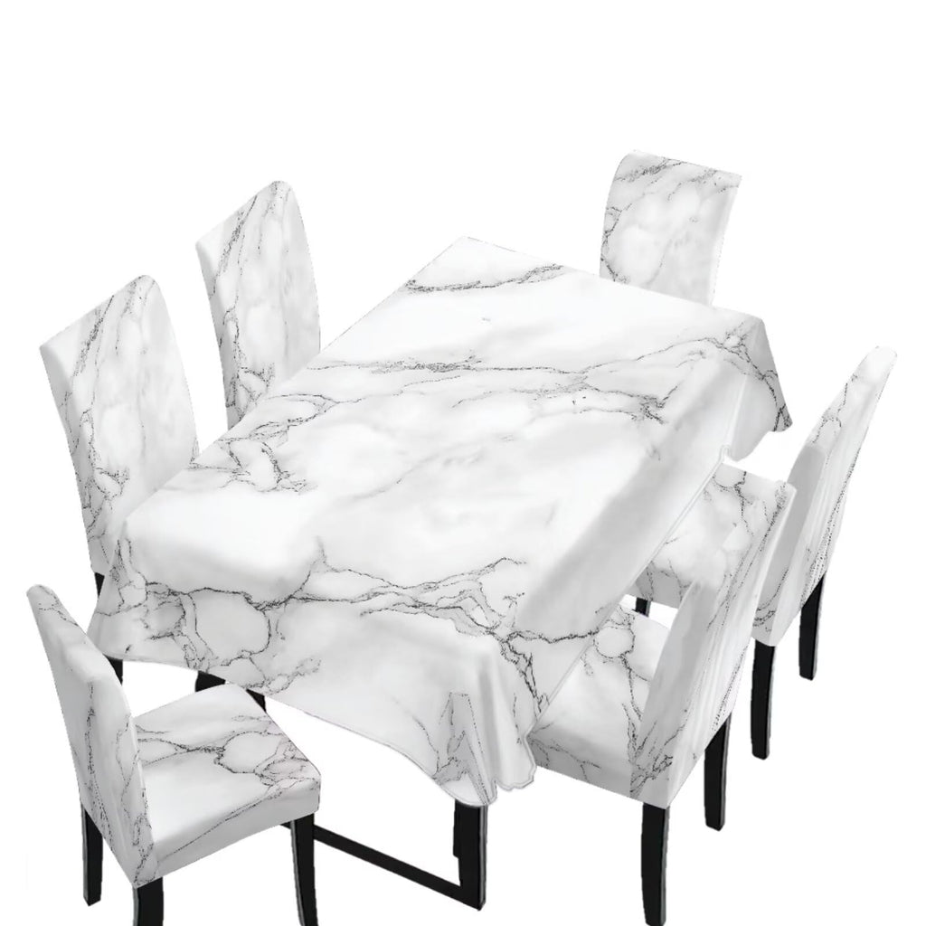 Table Cloth Rectangle Table Set of 5 Include Dining Chair Covers and Tablecloths for Dining Room Banquet, Anti-Scratch Chair Seat Protector Cover, Hummingbird Sunflower Tribe Print