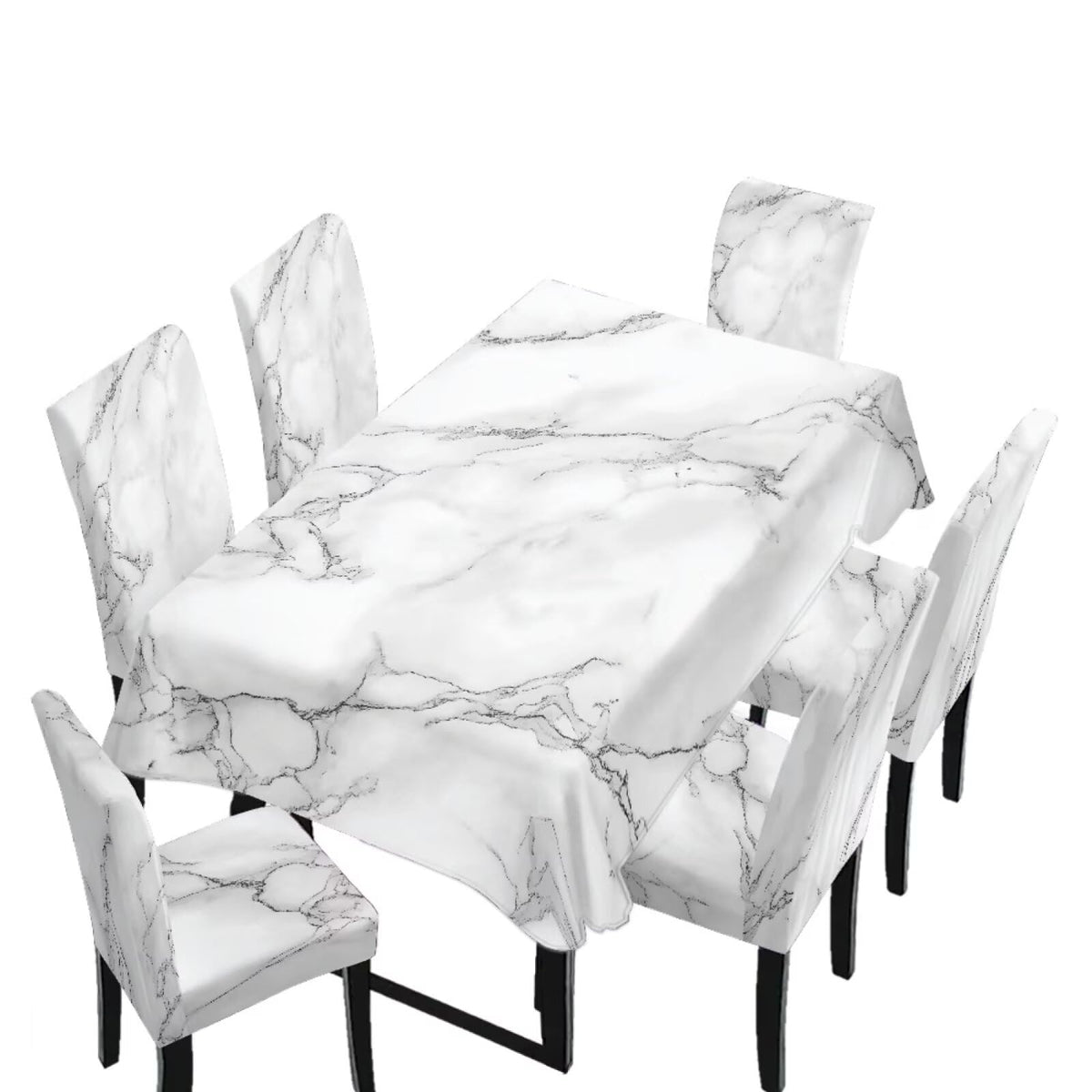 Table Cloth Rectangle Table Set of 5 Include Dining Chair Covers and Tablecloths for Dining Room Banquet, Anti-Scratch Chair Seat Protector Cover, Hummingbird Sunflower Tribe Print