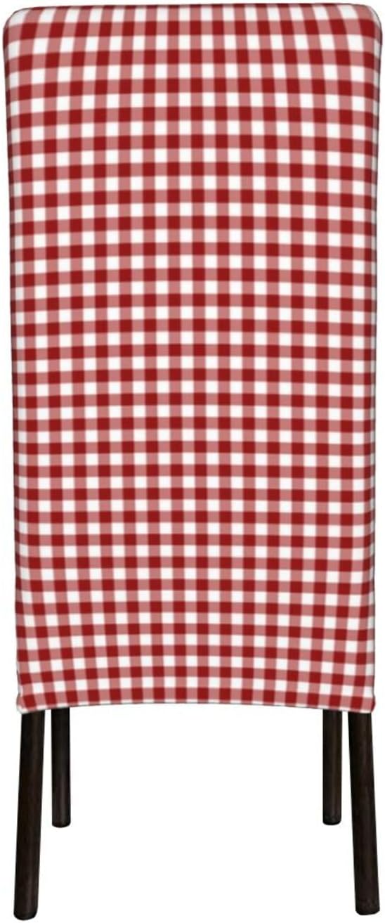 Plaid Picnic Table Cloth Red Removable Chair Covers for Dining Chairs, Washable Protective Seat Slipcovers,Pet Protective Cover