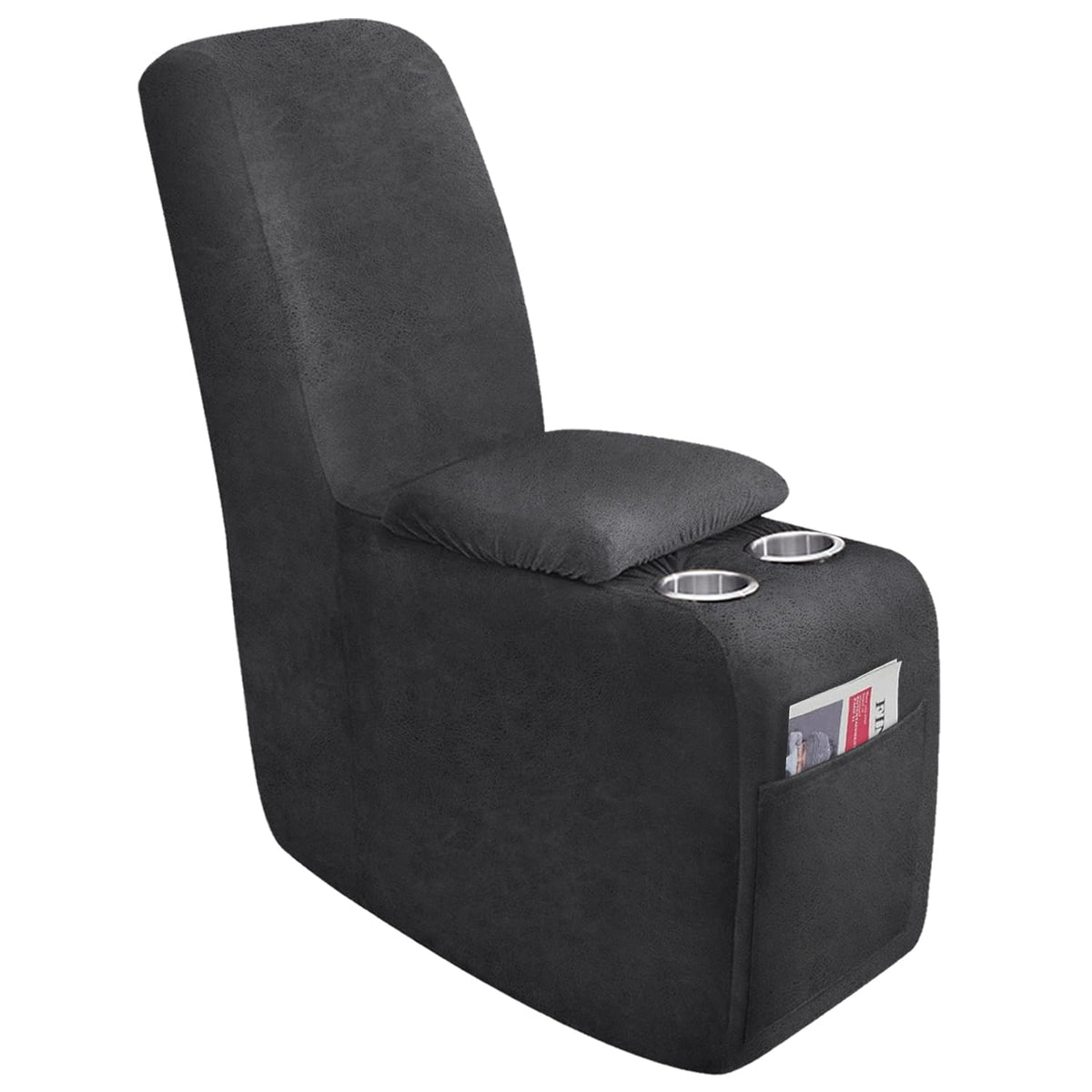 molasofa Leather Like Additional Recliner Console Cover for Reclining Loveseat Covers Stretch Jacquard Middle Consolefor Recliner Couch(Dark Brown)