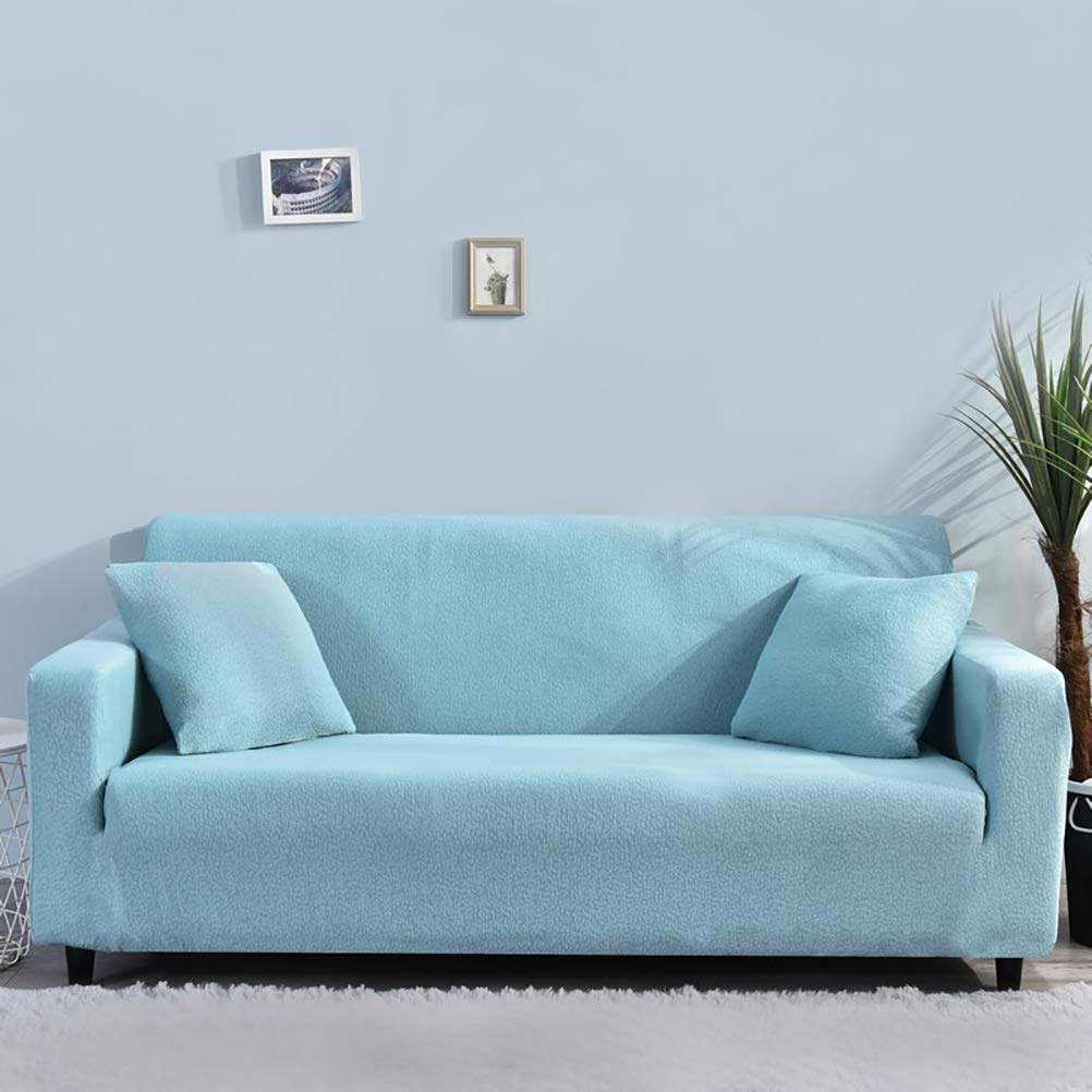 Waterproof Solid Colors Sofa Slipcover, Armchair Loveseat 1/2/3/4 Seater Elastic Seersucker Non Slip Cushion Covers, Durable Wear Resistant Furniture Protection Yolk Yellow 35-55"