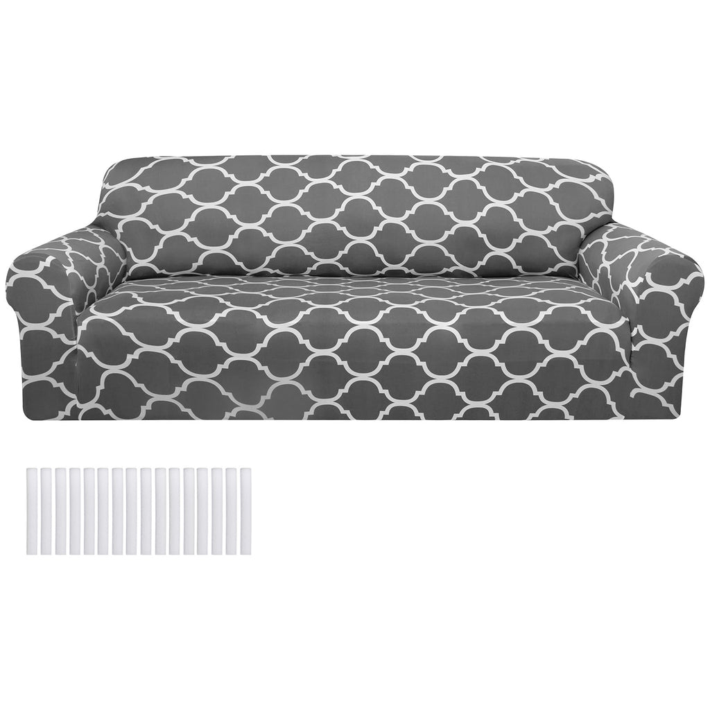 Peryiter 2 Pcs Dark Gray Couch and Loveseat Sofa Covers,2 Size