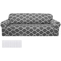 Peryiter 2 Pcs Dark Gray Couch and Loveseat Sofa Covers,2 Size