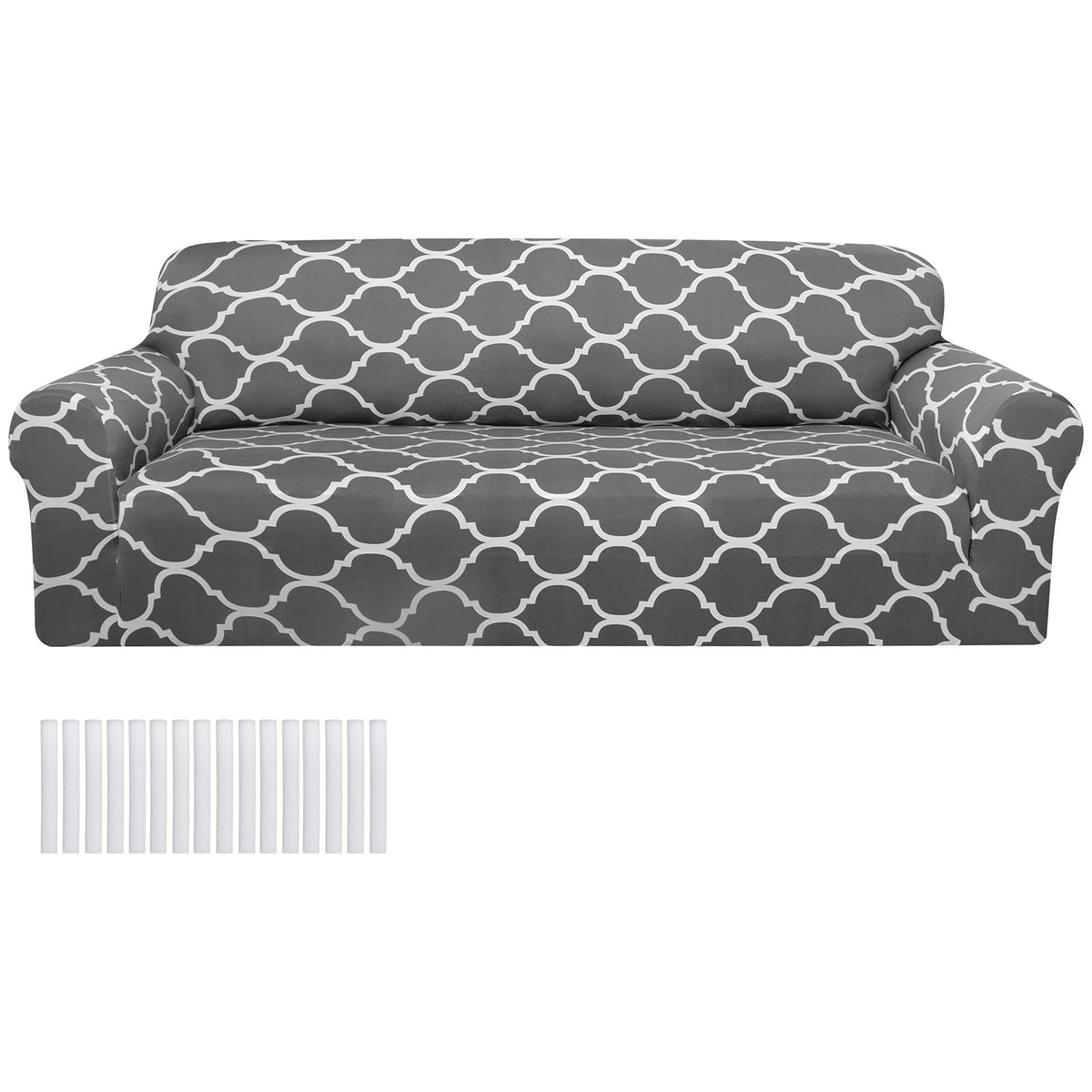 Peryiter 2 Pcs Dark Gray Couch and Loveseat Sofa Covers,2 Size