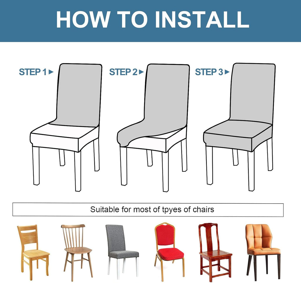 Genina Waterproof Dining Chair Covers Set of 4 Parsons Chair Slipcovers