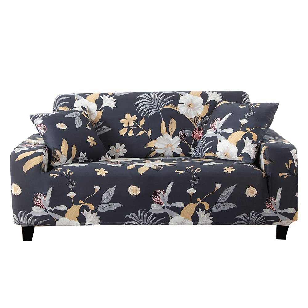 HOOBUY Printed Sofa Cover Stretch Couch Covers Patterned Loveseat Slipcovers for 2 Seater Cushion Couch Love Seat Set (BXMY, 2 Seater/Loveseat)