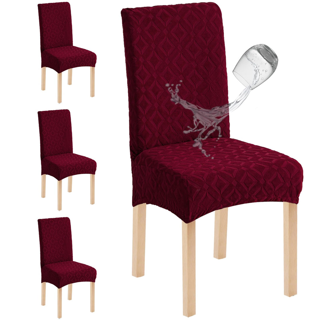 Genina Waterproof Dining Chair Covers Set of 4, Stretch Chair Slipcovers