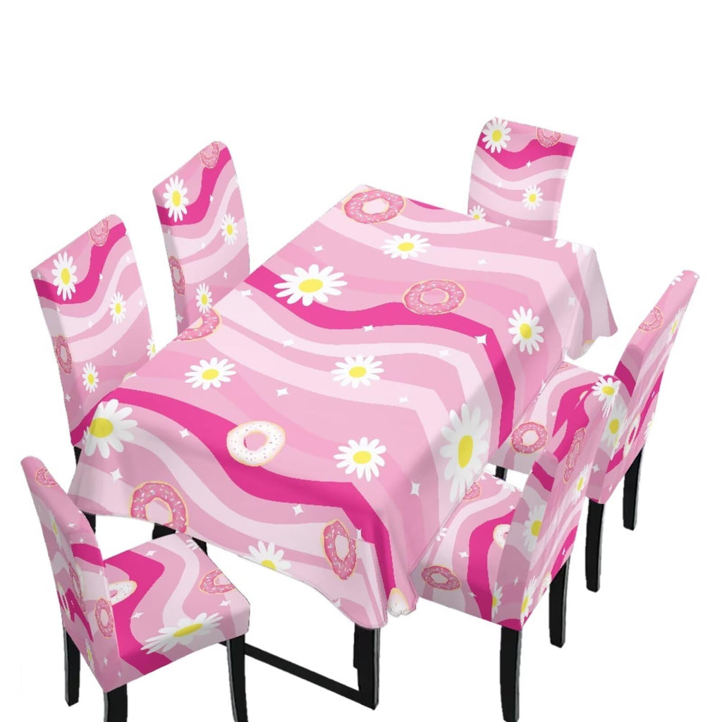 Dining Table Chair Covers 5 Pack, Removable Parsons Chair Slipcovers Dust Proof Tablecloths Scratch Resistant Seat Protector for Dining Room, Sunflower Honeycomb Bee Print Yellow