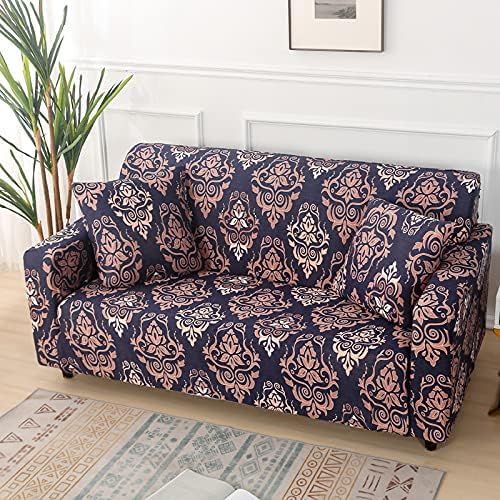 HOOBUY Printed Sofa Cover Stretch Couch Covers Patterned Loveseat Slipcovers for 2 Seater Cushion Couch Love Seat Set (BXMY, 2 Seater/Loveseat)