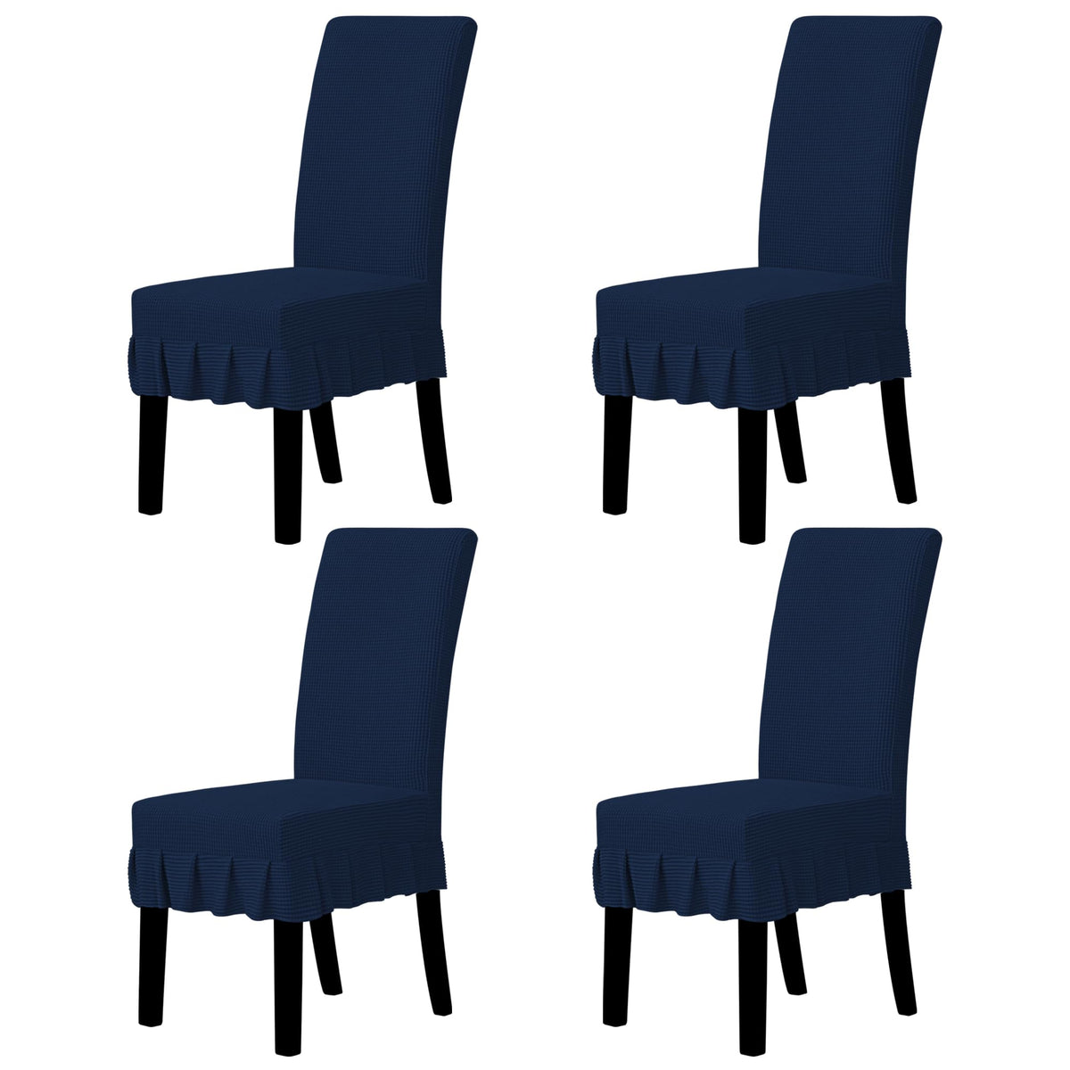 Easy-Going 2 PCS Stretch Dining Room Chair Covers with Skirt, Light Gray