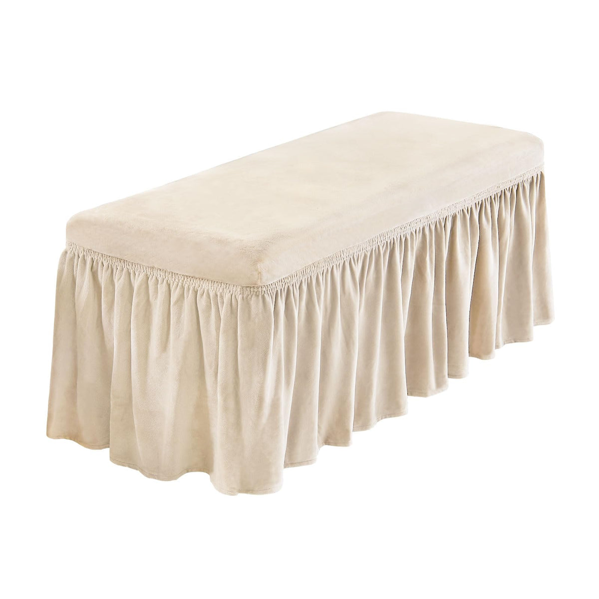 NICEEC Spandex Dining Bench Cushion Cover Bench Covers Stretch with Skirt