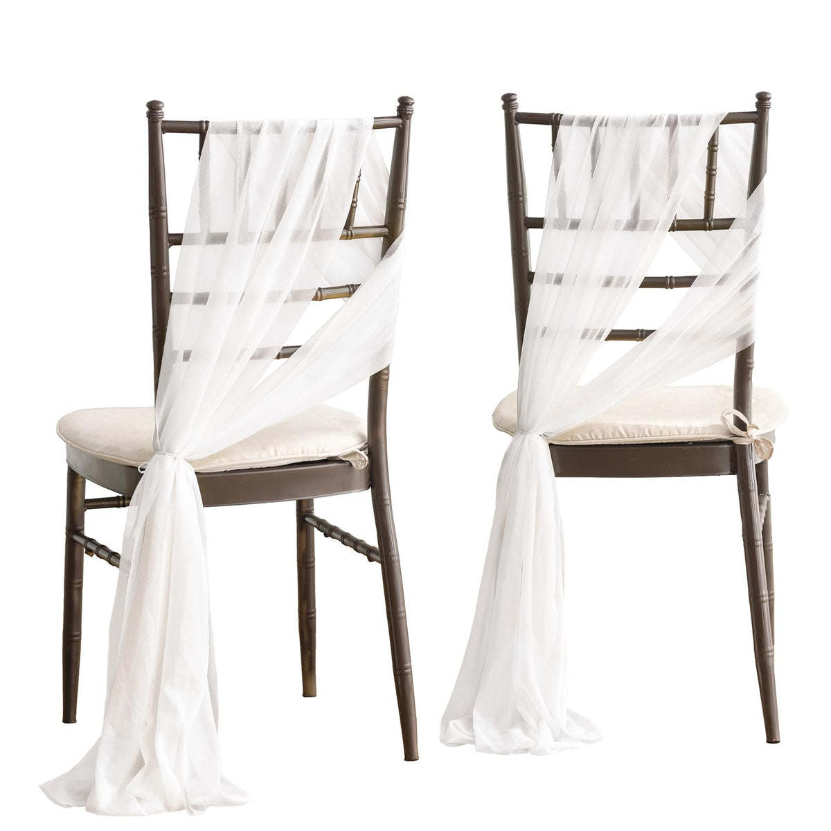 Ling's moment Chair Sashes Wedding Aisle Decorations Sage Milky Green 16pcs