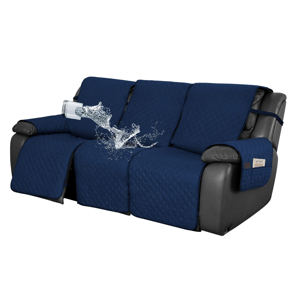 Easy-Going Waterproof Recliner Loveseat Sofa Cover with Pocket, 1-Piece Reversible Couch Cover for 2 Seat Recliner, Protector with Elastic Straps for Pets(Recliner Loveseat, Gray/Light Gray)