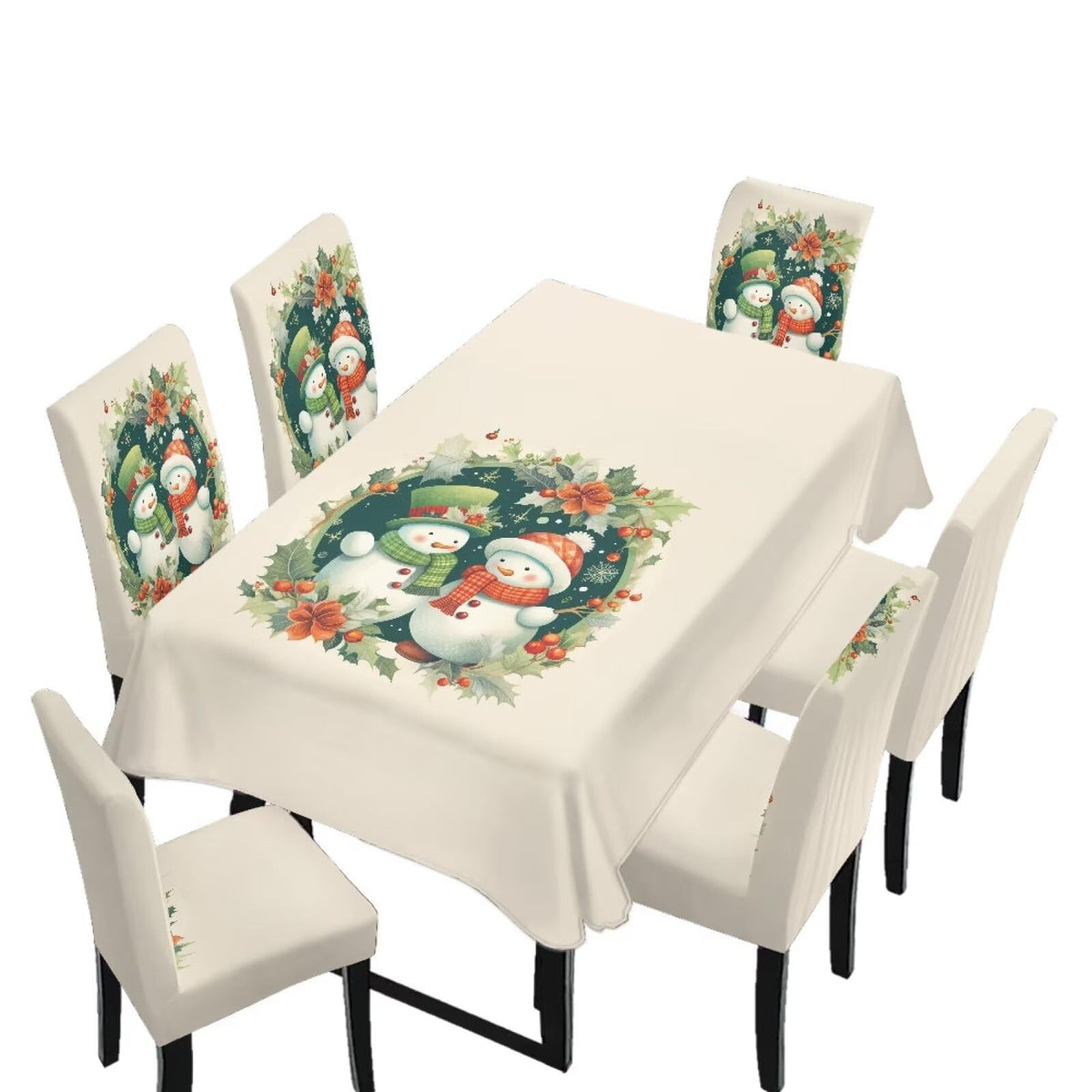 ZDCUSTOM Vintage Table Cloth and Chair Cover Set of 4 Sunflower Tablecloths Rectangular Elegant Chair Covers for Dining Chairs Stain Resistant Decoration