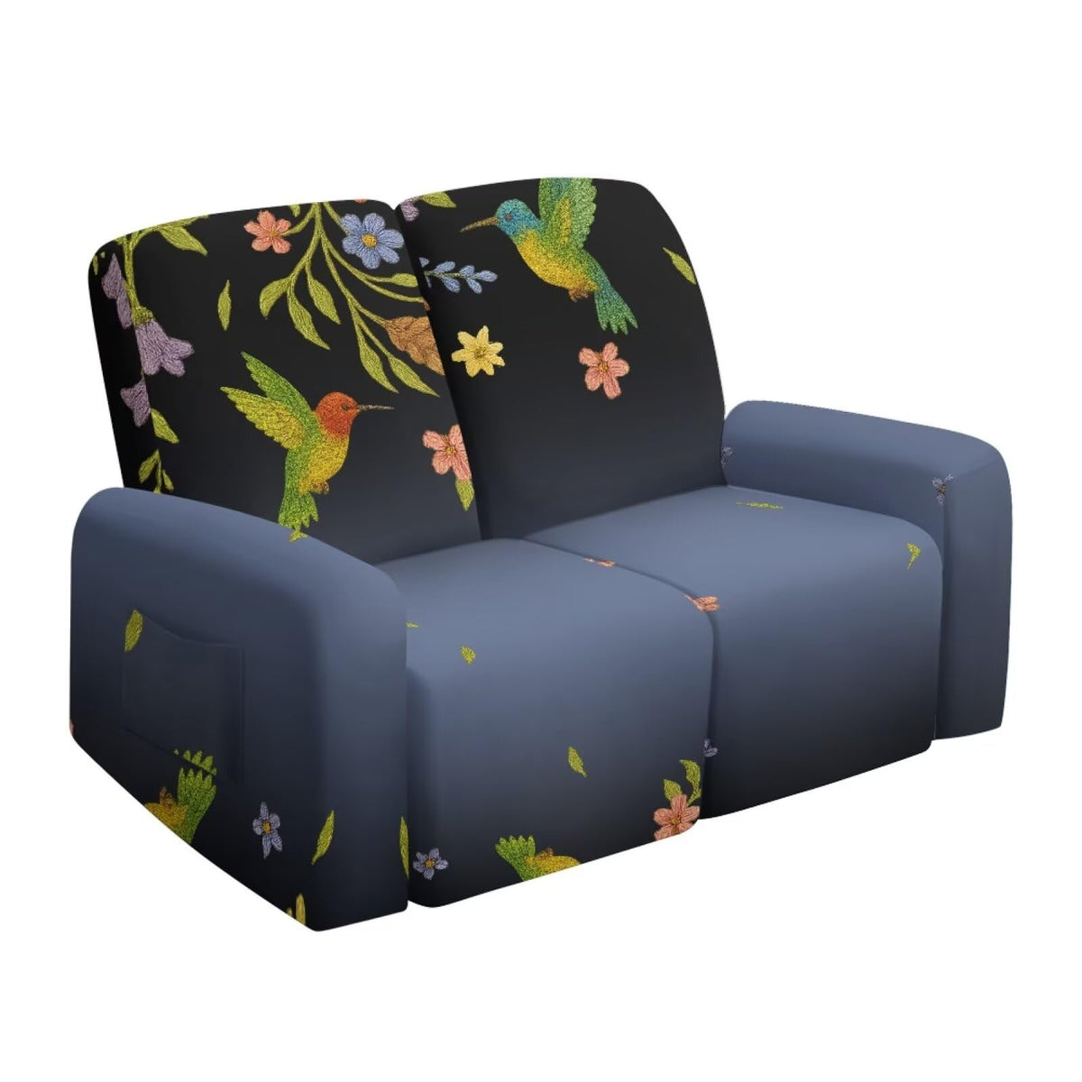 6 Pieces Stretch Recliner Loveseat Covers, Mid-Century Modern Geometric Washable Slipcovers Soft Furniture Protectors with Elastic Bottom for Kids and Pets 2 Seater
