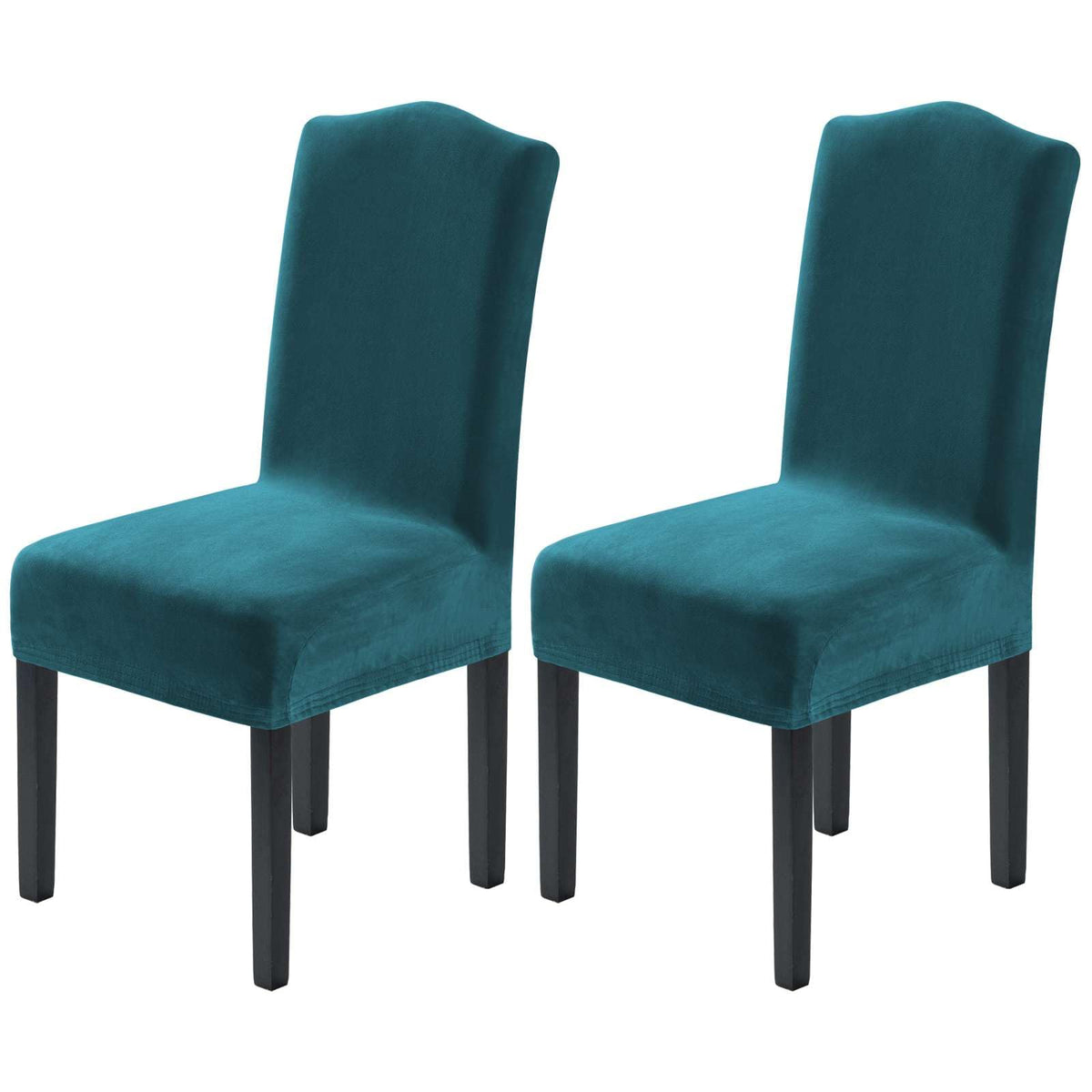 H.VERSAILTEX Dining Chair Covers Velvet Stretch Chair Covers for Dining Room Set of 6 Parson Chair Slipcovers Chair Protectors Covers, Soft Thick Solid Velvet Fabric Washable, Ivory