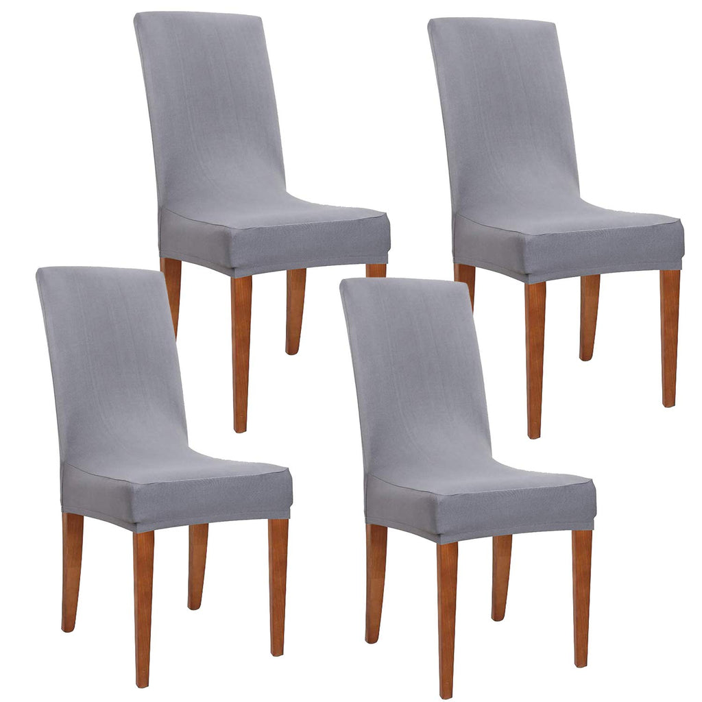 Obstal Black Stretch Spandex Dining Room Chair Covers ?Set of 4 Universal Removable Washable Chair Seat Slipcovers Protector for Kitchen, Ceremony, Wedding, Banquet, Hotel and Party