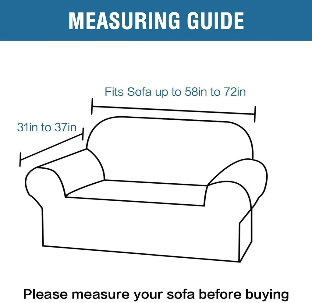 H.VERSAILTEX Stretch Loveseat Cover Bundles Sofa Slipcover, Furniture Protector, Plaid Pattern, Removable and Washable, Sand