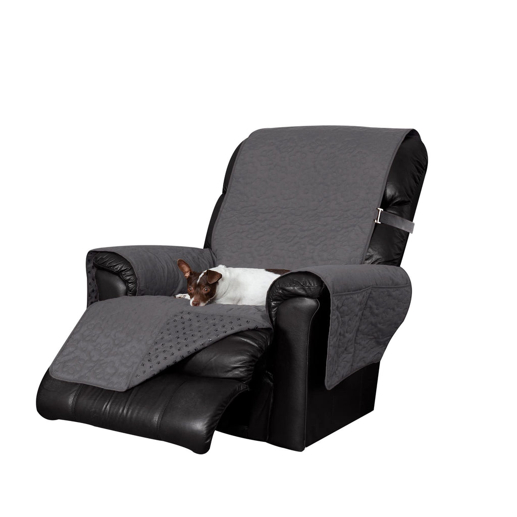 Furhaven Waterproof & Non-Slip Loveseat Cover Protector for Dogs, Cats, & Children - Quilted Paw Print Living Room Furniture Cover - Espresso, Loveseat