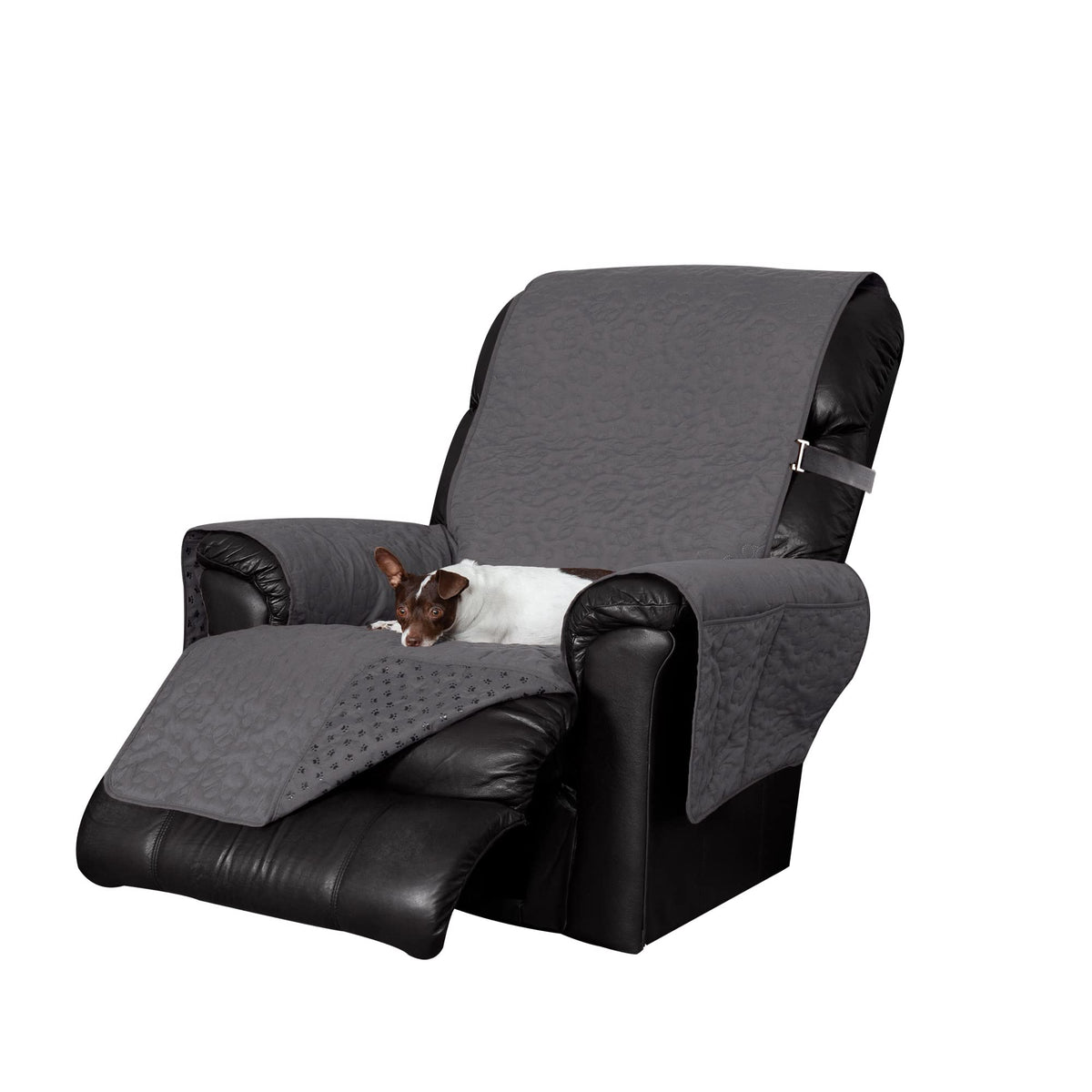 Furhaven Waterproof & Non-Slip Loveseat Cover Protector for Dogs, Cats, & Children - Quilted Paw Print Living Room Furniture Cover - Espresso, Loveseat
