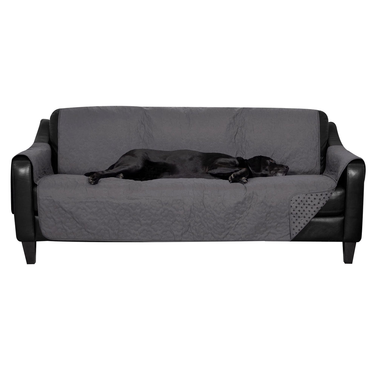 Furhaven Waterproof & Non-Slip Loveseat Cover Protector for Dogs, Cats, & Children - Quilted Paw Print Living Room Furniture Cover - Espresso, Loveseat