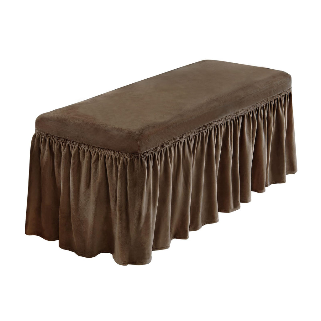 NICEEC Spandex Dining Bench Cushion Cover Bench Covers Stretch with Skirt