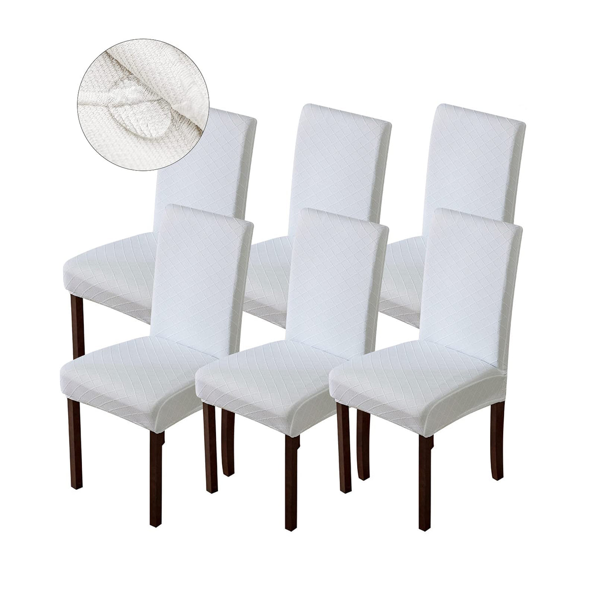 Genina Waterproof Chair Covers for Dining Room Dining Chair Covers Kitchen Parsons Chair Cover (Beige, 4 PCS)