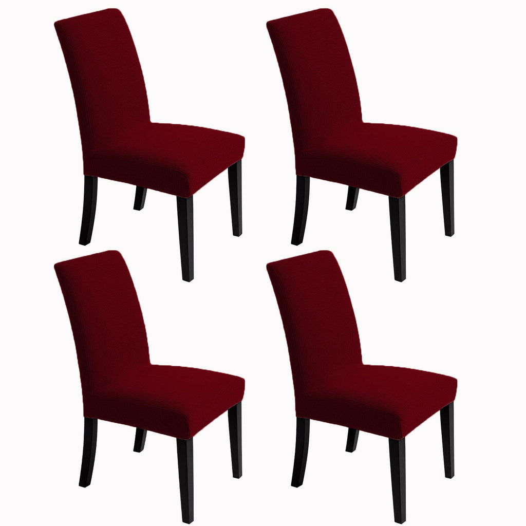 Chair Covers for Dining Room - Stretch Chair Slipcovers for Decorative Seat Protector Armless Removable Washable Elastic Dinner Universal Spandex Solid Chair Slip Covers Set (autumn orange,4)