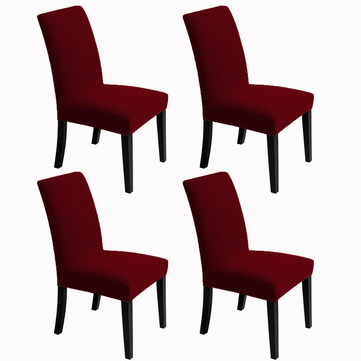 Chair Covers for Dining Room - Stretch Chair Slipcovers for Decorative Seat Protector Armless Removable Washable Elastic Dinner Universal Spandex Solid Chair Slip Covers Set (autumn orange,4)