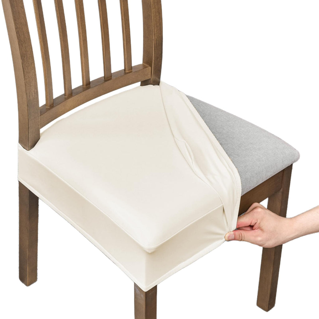 NILUOH Waterproof Seat Covers for Dining Room Chairs, 4 Pack Coffee