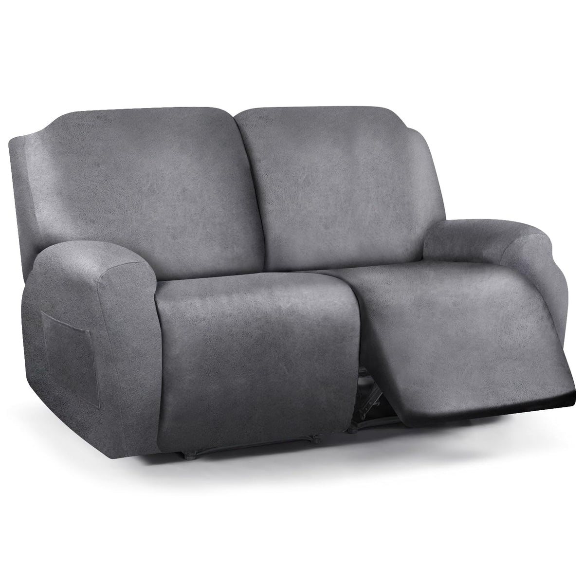 molasofa Leather Like Additional Recliner Console Cover for Reclining Loveseat Covers Stretch Jacquard Middle Consolefor Recliner Couch(Dark Brown)