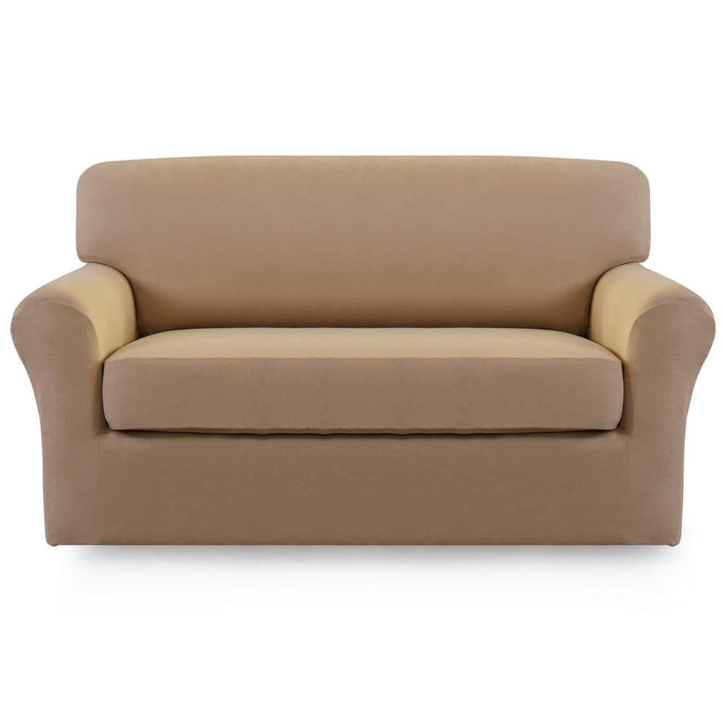 Easy-Going 2 Pieces Stretch Loveseat Couch Sofa Slipcover Washable