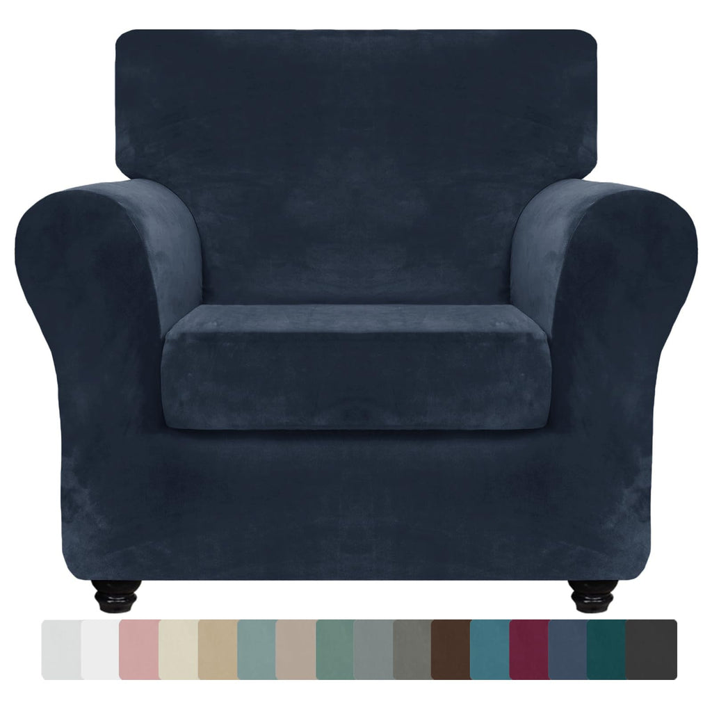 ZNSAYOTX 3-Piece Loveseat Slipcovers High Stretch Spandex Sofa Slip Cover Living Room Love Seat Couch Covers for 2 Cushion Couch Jacquard Small Checks Furniture Protector (Dark Grey, Loveseat)