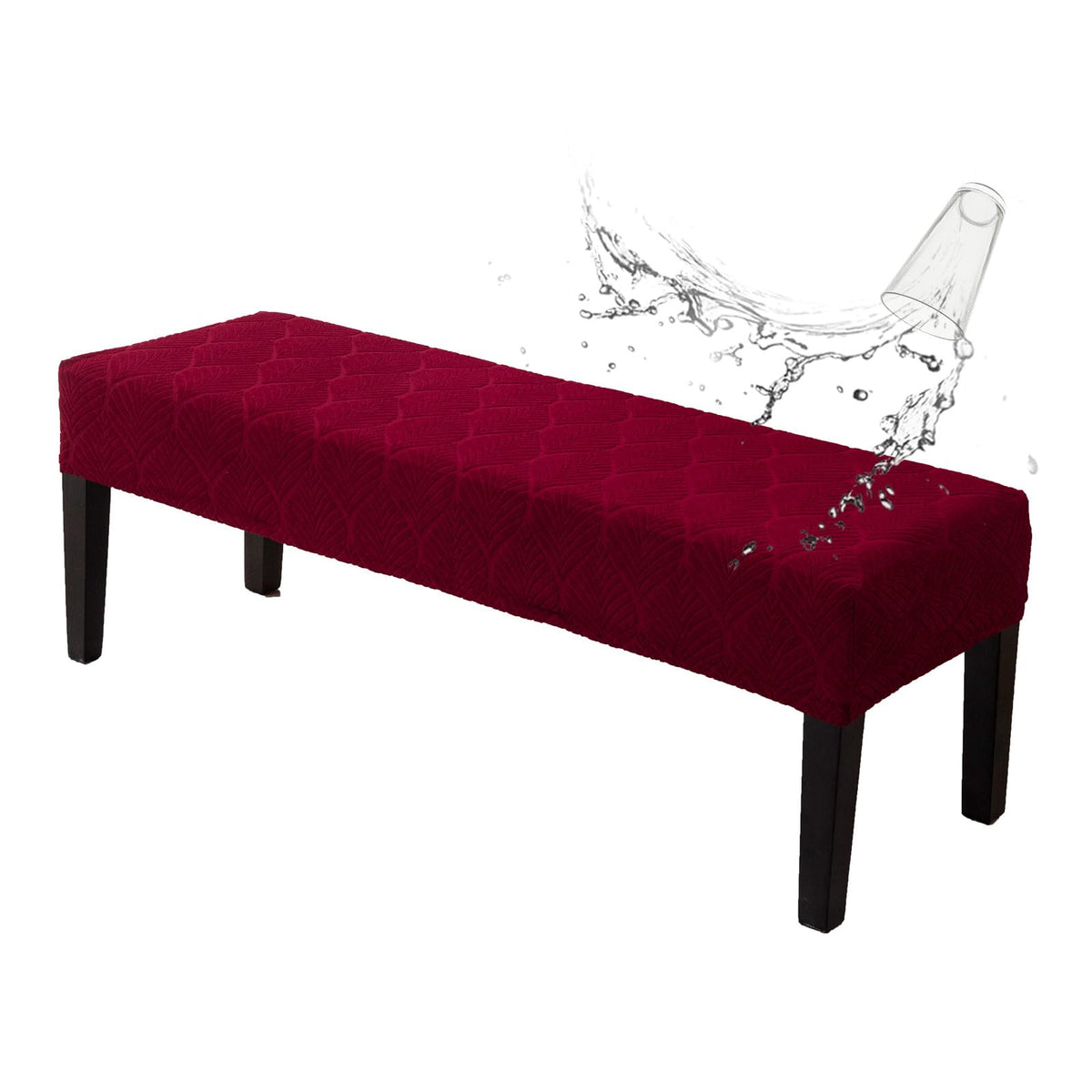 Genina Waterproof Dining Room Bench Covers,Stretch Bench Cover,Beige